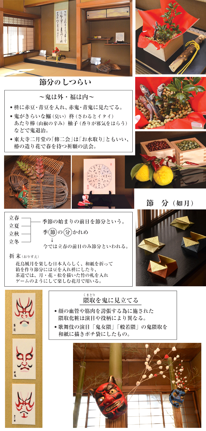 �ߕ��̂��炢
�G��i���܂ǂ�j���S�Ɍ����Ă�
����̌��ǂ�ؓ����֒�����ׂɎ{���ꂽ�G�扻�ς͉��ڂ�𕿂ɂ��قȂ�B
���̕���̉��ځu�S���G�v�u�ʎ�G�v�̋S�G���a���ɕ`���|�`�܂ɂ������́B
�ߕ��i�@�� �j
���t�E���āE���H�E���~
�G�߂̎n�܂�̑O����ߕ��Ƃ����B
�G�߂̕�����߁����ł͗��t�̑O���̂ݐߕ��Ƃ�����B
�ܖ��i���肷���j
�Ԓ��������y���ޓ��{�l�炵���A�a����܂���
�������ߕ��ɂ͓������e�ɂ�����A
�����ł́A���E�ԁE����`�����|�̎D�����Q�[���̂悤�ɂ��Ċy���މԌ��ŗp����
�`�S�͊O�E���͓��`
���e�ɐԓ��E�������A�ԋS�E�S�Ɍ����Ă�B
���S�����炢�Ȉ�i�L���j�A�i�����ƃC�^�C�j
������_�i�R���̐h�݁j�M�q�i���肪�׋C���͂炤�j�ȂǂŋS�ގ��B
�����厛�񌎓��́u�C���v�́u�������v�Ƃ������A
�ւ̑���Ԃŏt��҂F��̖@��B